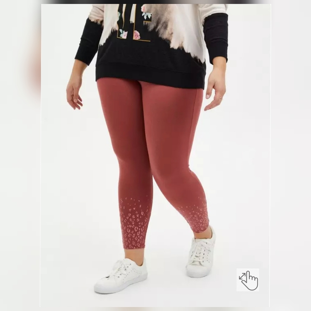 Torrid Glitter Leopard Fade- Marsala Red Premium Legging